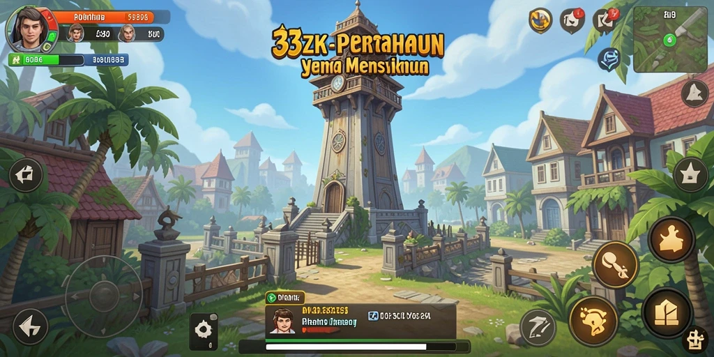 Tampilan menarik dari gameplay Tower Defense di 33ZK.
