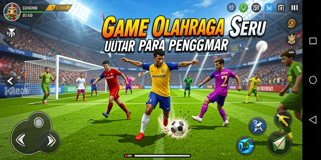 Tangkapan layar dari gameplay seru 8768 yang menunjukkan pertandingan olahraga.