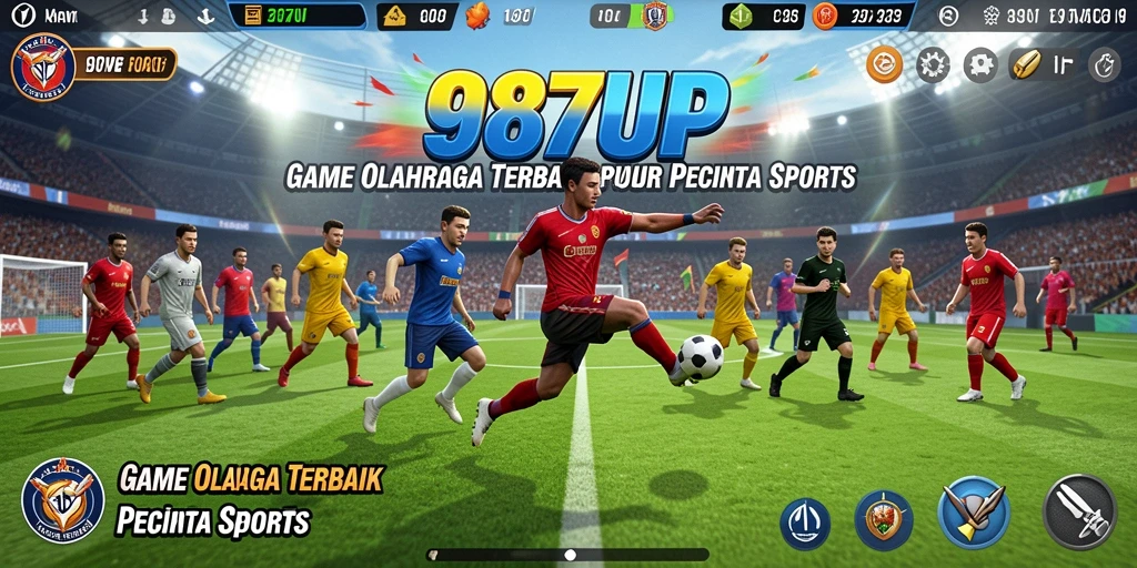 Screenshot gameplay 987UP menampilkan aksi seru dalam pertandingan olahraga.