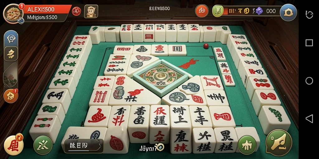 Tampilan gameplay ALEXIS500 yang menarik dalam permainan Mahjong.