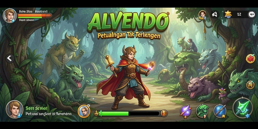 Tampilan gameplay <strong>ALVENDO</strong> yang memukau dalam dunia petualangan.
