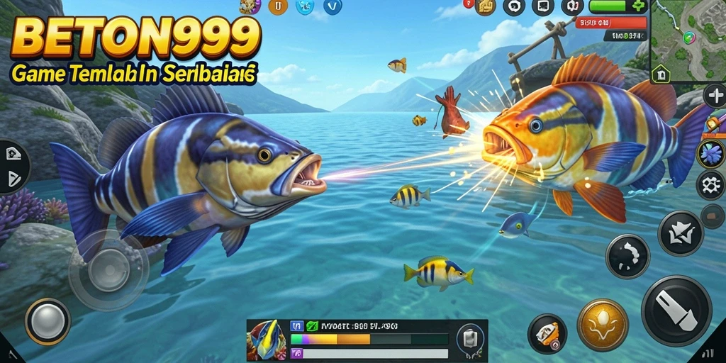 Screenshot BETON999 menampilkan gameplay seru menembak ikan.