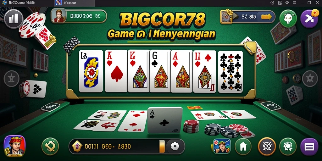 Tampilan gameplay seru dari BIGCOR78, menampilkan aksi domino yang mendebarkan.