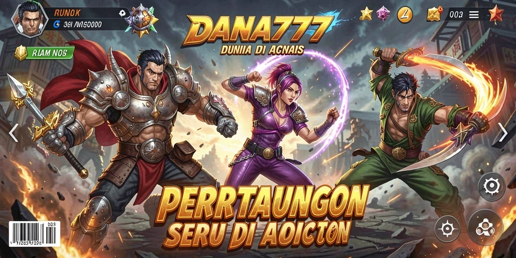 Tampilan seru dari gameplay DANA777 saat karakter bertempur di arena aksi.