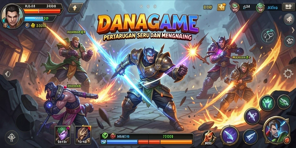 Tampilan pertarungan epik dalam DANAGAME yang menampilkan aksi mendebarkan.