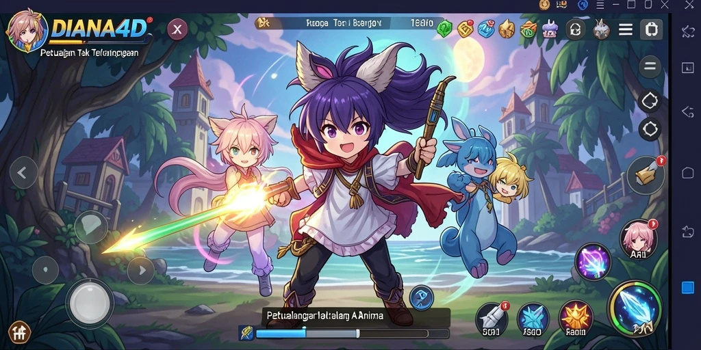 Tampilan gameplay DIANA4D yang memukau dan penuh aksi.