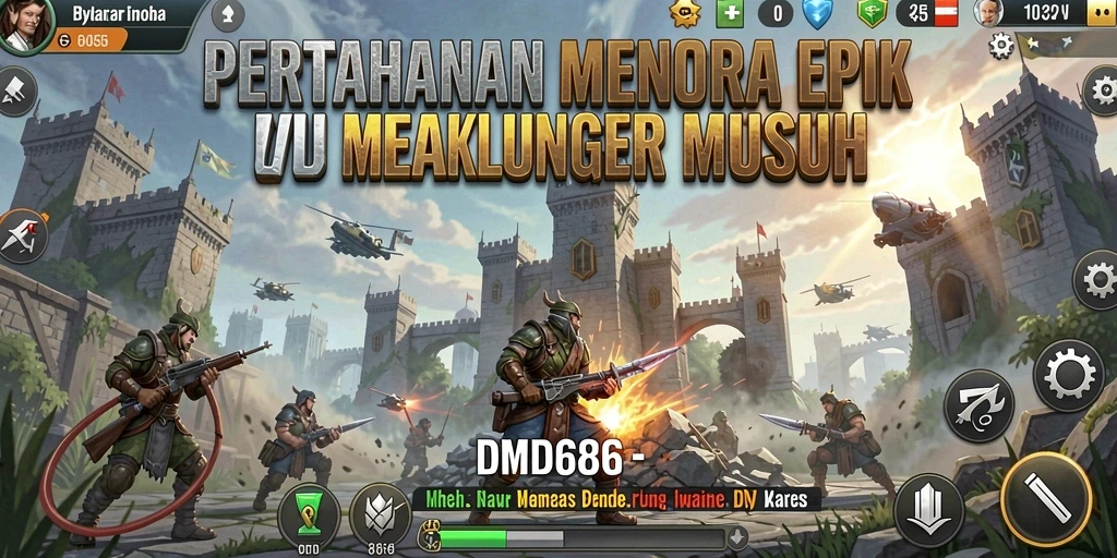 Tampilan gameplay menara pertahanan yang seru di DMD686.