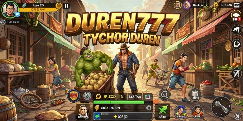 Gameplay seru DUREN777 dengan manajemen kebun duren yang menantang.