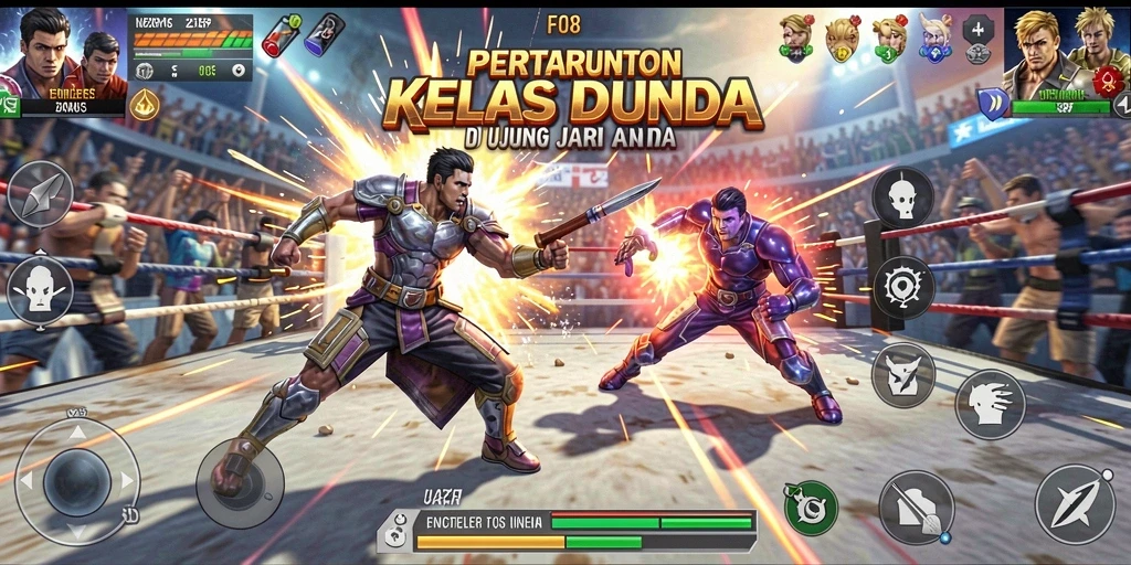 Tampilan gameplay <strong>F08</strong> dengan pertarungan yang mendebarkan.