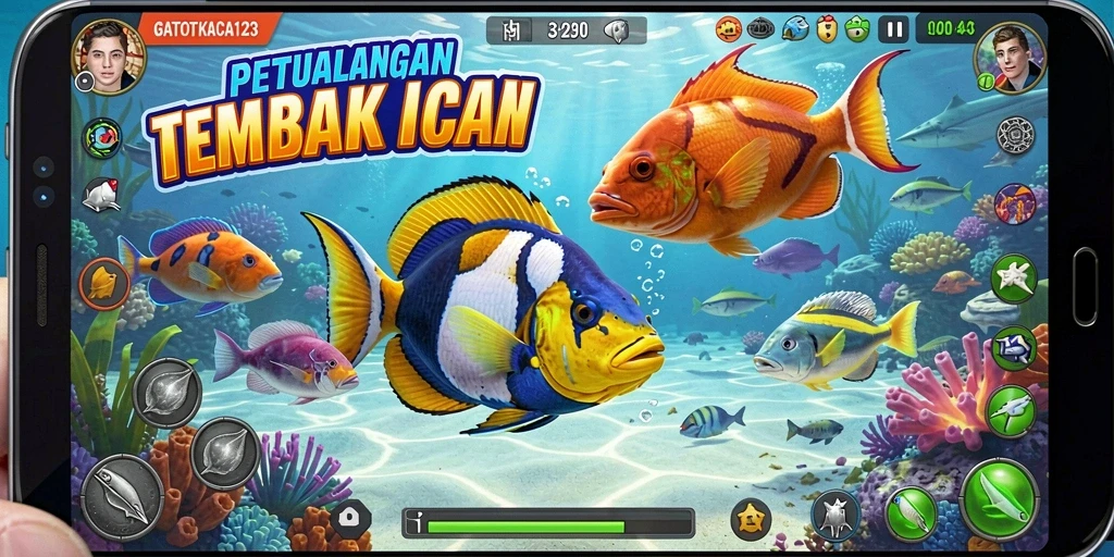 Screenshot GATOTKACA123 menunjukkan aksi menangkap ikan yang seru.