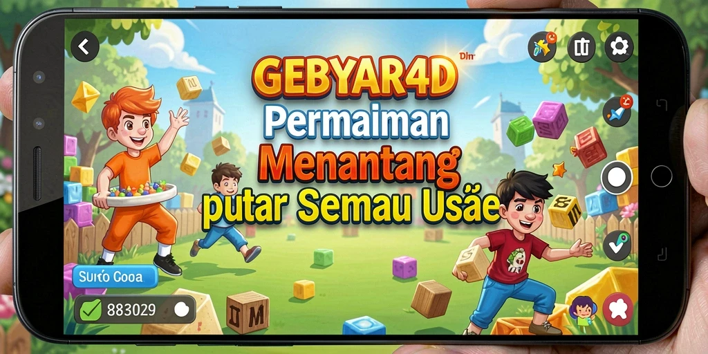 Tampilan gameplay GEBYAR4D yang menantang dan seru.