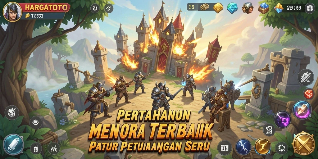 Tampilan gameplay HARGATOTO yang menegangkan dalam Tower Defense.