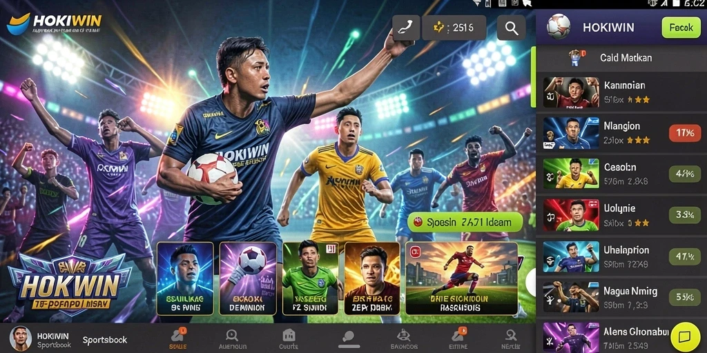 Tampilan gameplay HOKIWIN yang menarik untuk taruhan olahraga.
