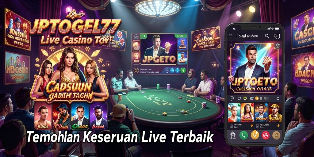 Tampilan utama gameplay Live Casino yang mendebarkan di JPTOGEL77.