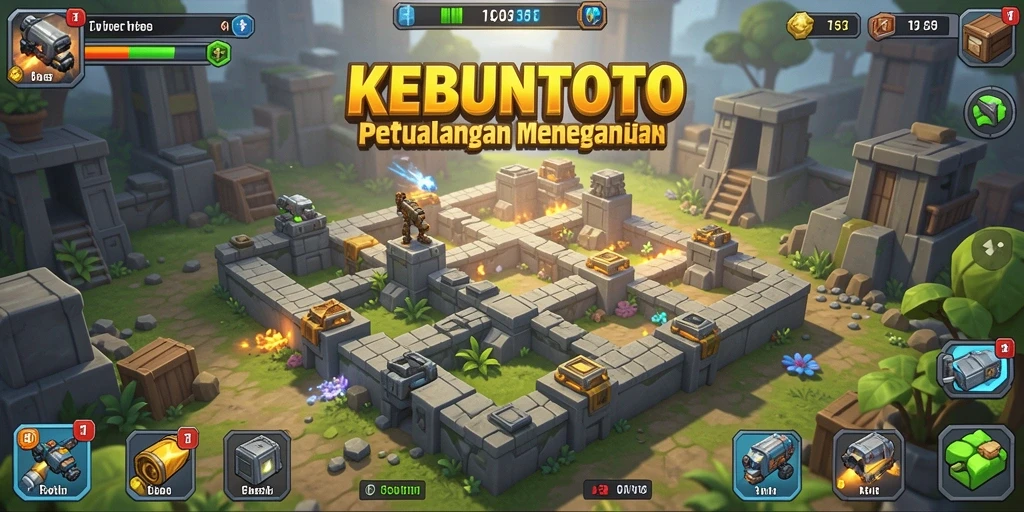 Gameplay seru KEBUNTOTO yang penuh strategi Tower Defense.