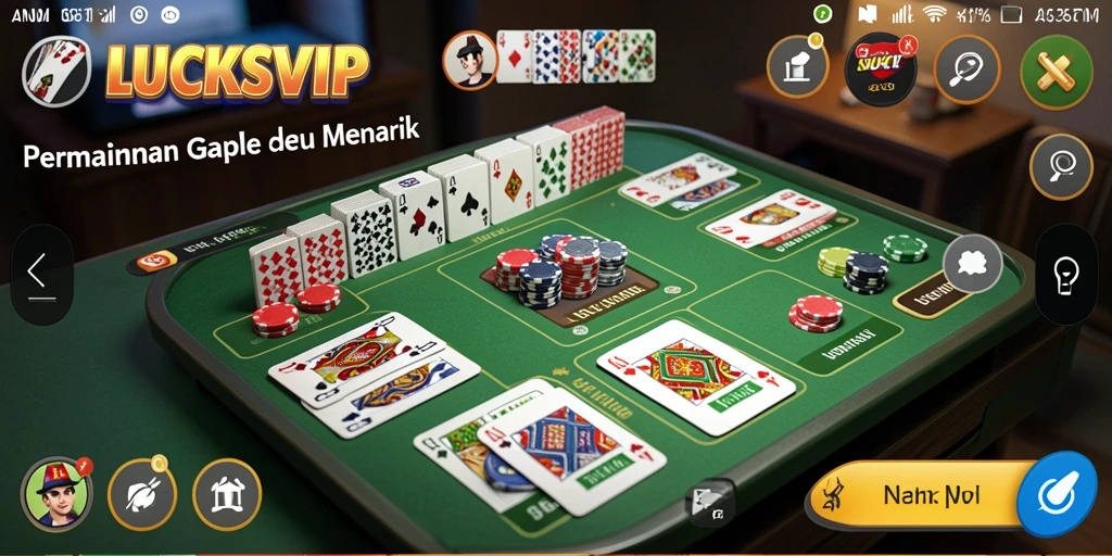 Screenshot gameplay Gaple LUCKSVIP dengan pemain aktif.