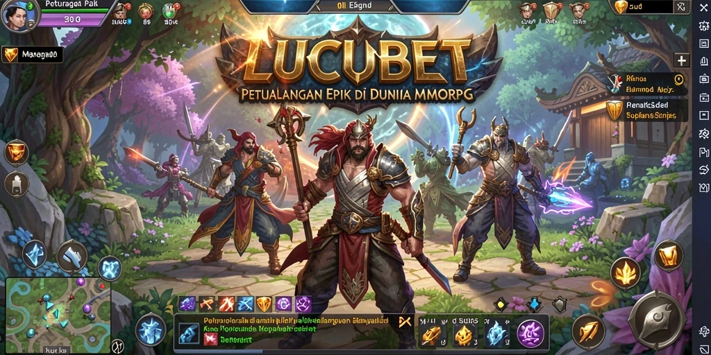 Tangkapan layar gameplay <strong>LUCUBET</strong> yang menampilkan pertempuran epik dan eksplorasi dunia.