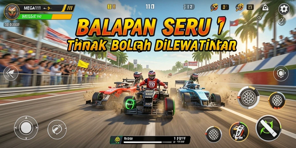 Tampilan gameplay MEGA111 yang menegangkan dan seru.