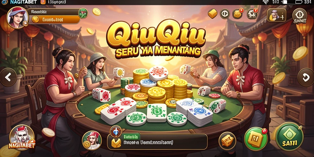 Tampilan gameplay seru NAGITABET dengan kartu QiuQiu.
