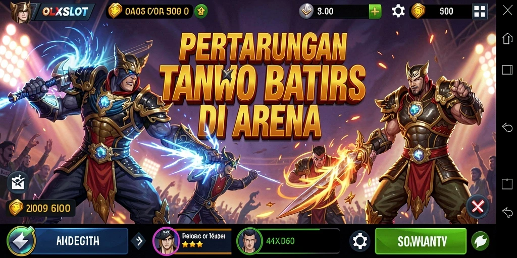 Screenshot OLXSLOT menampilkan karakter bertarung dalam duel epik.