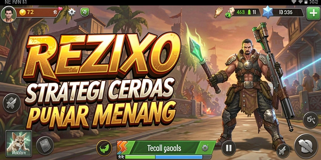 Tampilan menarik dari gameplay strategi di REZIXO.