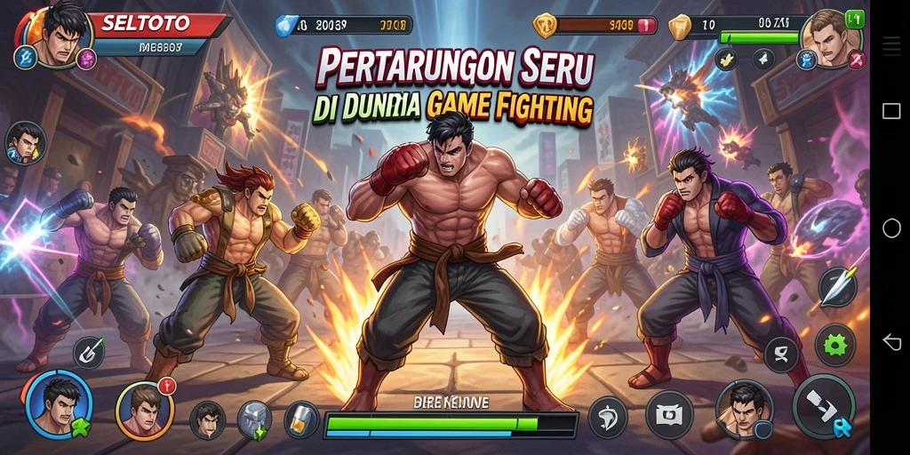 Tampilan seru gameplay SELTOTO dalam pertarungan Fighting.